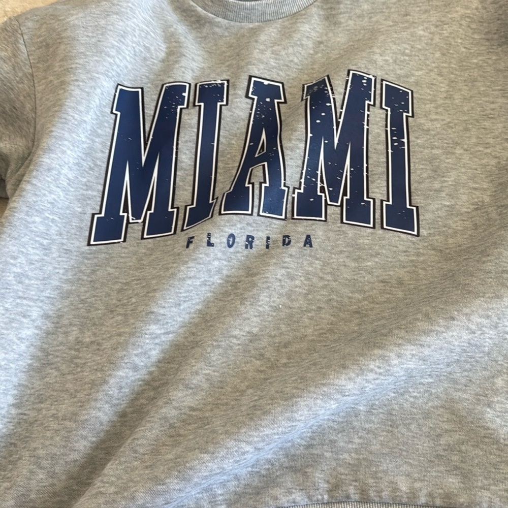 Gray Miami Florida Graphic Sweatshirt